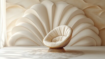 Obraz premium Cream-colored, stylish armchair in a serene room