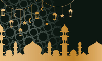 mosque vector illustration for background. muslim greeting card mosque themed invitation card