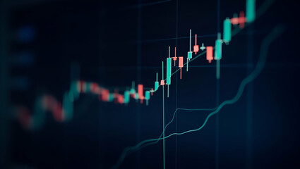 Stock market or forex trading graph and candlestick chart suitable for financial investment concept. Forex trading candlestick chart economic ECN Digital economy. concept as Stock market or forex trad