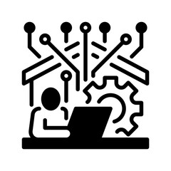 Remote Work line icon. Universal creative premium symbol. Vector sign icon logo template. Vector illustration