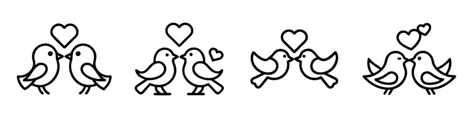lovebirds icon, lovebirds line art - simple line art of lovebirds, perfect for lovebirds logos and icons