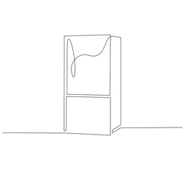 Refrigerator continuous line. Continuous one line drawing of kitchen refrigerator. Kitchen equipment concept. single line drawing