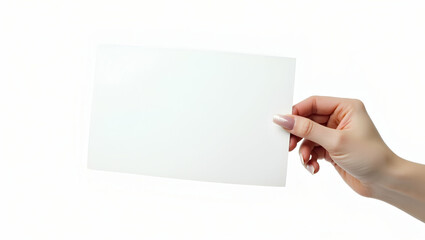 Obraz premium Creative Potential: Woman's Hand Holding Blank Paper Close-Up