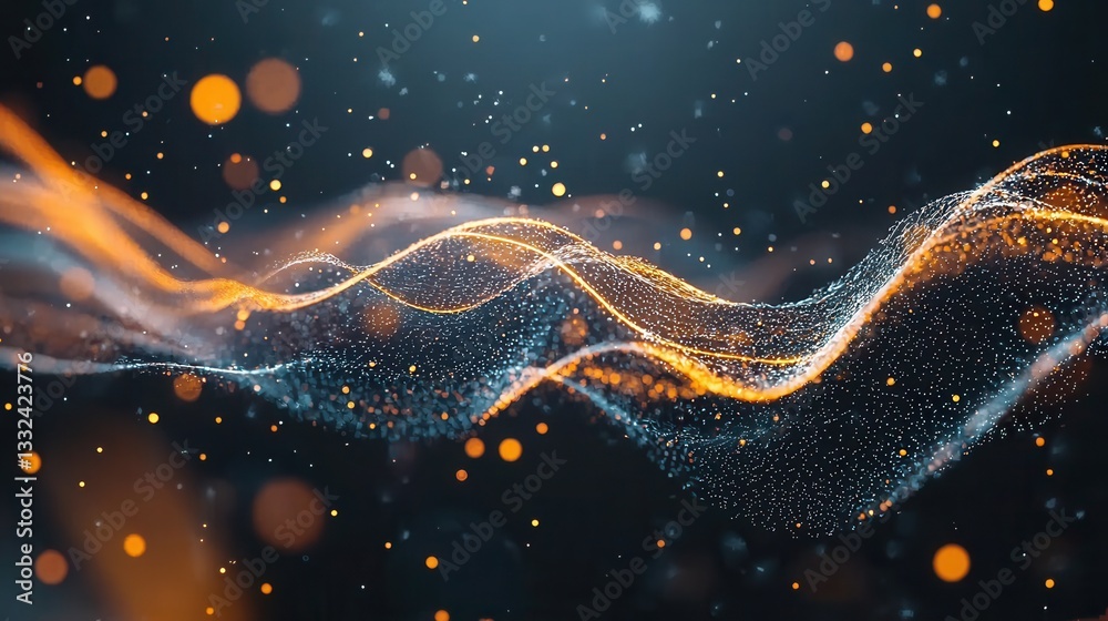 Aufkleber captivating abstract visualization of a dynamic luminous digital sound wave design with pulsating ne