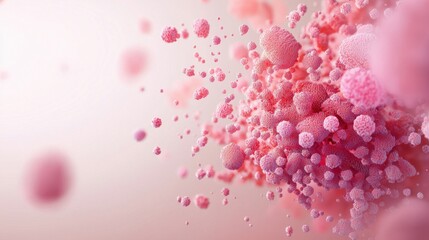Colorful particles in a soft focus background creating dynamic movement