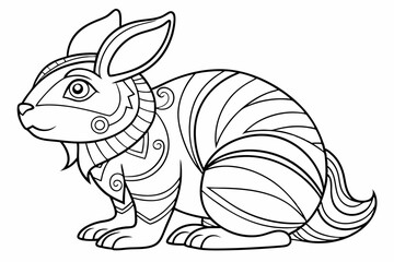 Coloring page line art black vector