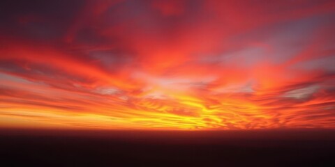Obraz premium Fiery horizon ablaze with vibrant orange and gold hues at dawn/dusk, orange, beautiful
