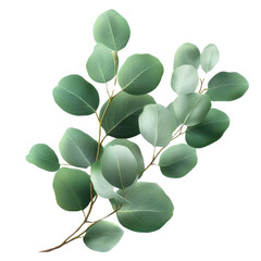 eucalyptus leaf isolated on transparent background.
