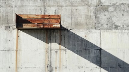 Visible wooden structure on concrete wall