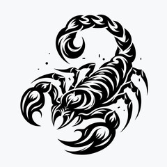 Fototapeta premium Powerful Scorpion With Striking Pose In Dynamic Tribal Design for tattoos and t-shirt prints