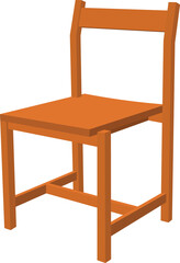 wooden chair isolated on white background. Vector illustration of a wooden char. vector design of a chair for 2D cartoon, logo, icon, artwork, etc. 