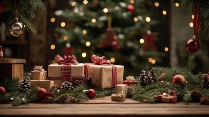 Festive Christmas Setting for Product Display