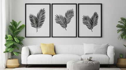 Simple room decor featuring palm leaf silhouette