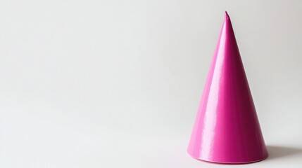 Fototapeta premium Single pink party hat on white background