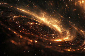 Obraz premium Cosmic Swirl: Stars and Glowing Lines in a Stellar Dance