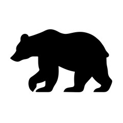 Minimalist black silhouette of a bear symbolizing strength and nature