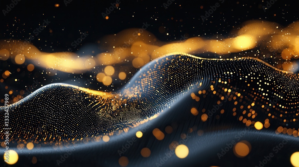 Poster mesmerizing futuristic abstract background with dynamic glowing neon waves and shimmering digital pa