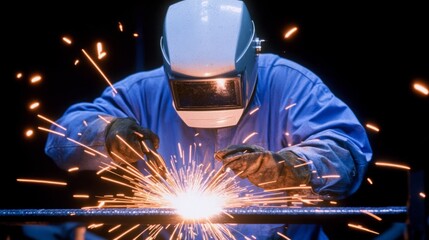 Welding Sparks: A Master Craftsman at Work