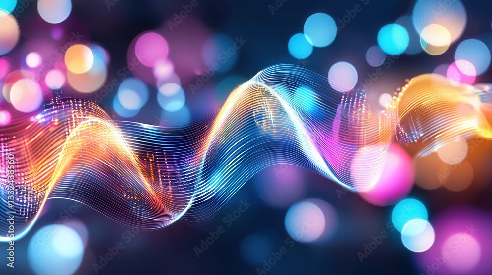 Poster vibrant and dynamic futuristic abstract background featuring captivating high speed neon waves and c