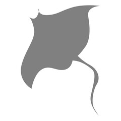 Gray silhouette of a manta ray.
