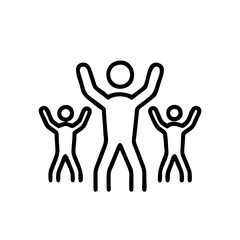 Fototapeta premium Simple black vector icon of a cheering crowd