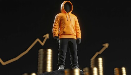 Infographic illustrating market trends, with bold colors and balanced composition, highlighting growth strategies and investment success visually.