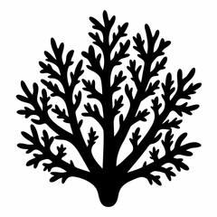 Elegant Black Coral Silhouette