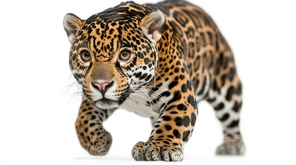 Obraz premium Jaguar prowling with striking coat pattern.