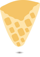 A charming digital illustration of a waffle cone with a golden brown texture and a delicious topping. Designed with a transparent background