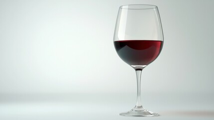 Elegant Red Wine Glass on Simple Background Evoking Sophistication