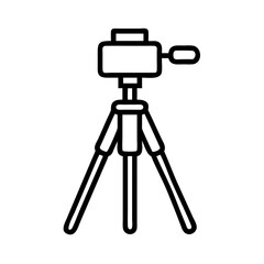 Simple black vector icon of a tripod