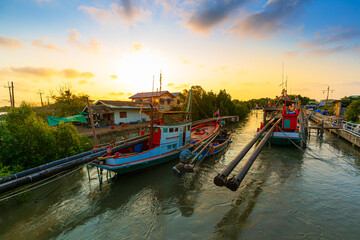Fishing village in Thailand,Baan Klong Son Fishing Village. Koh Chang.Thailand