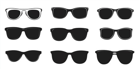 Glasses silhouette, vector image