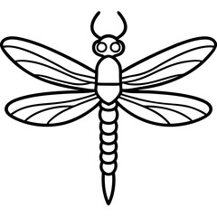 Elegant Sea Dragonfly Vector Sketch