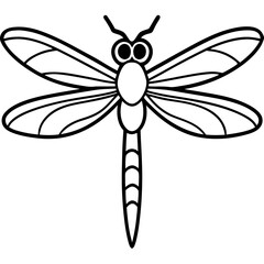 Elegant Sea Dragonfly Vector Sketch