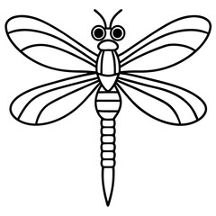 Elegant Sea Dragonfly Vector Sketch