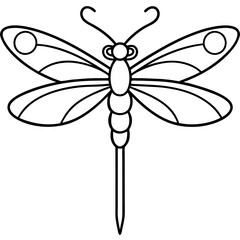 Elegant Sea Dragonfly Vector Sketch