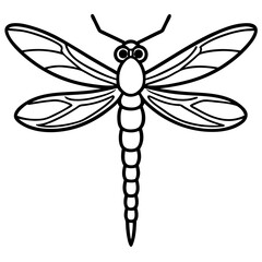 Elegant Sea Dragonfly Vector Sketch