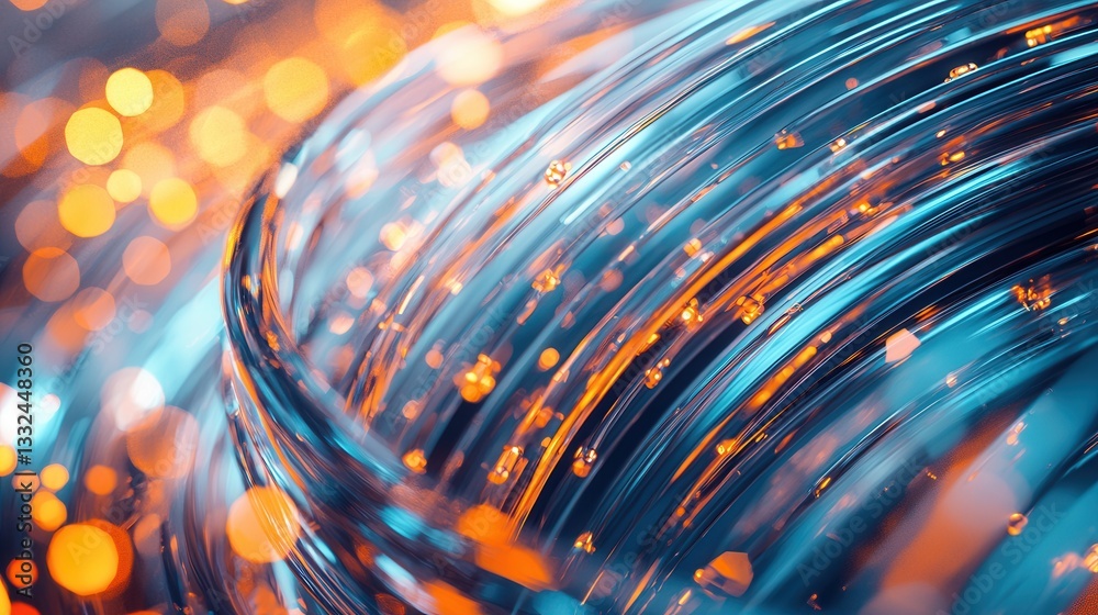Poster a visually captivating abstract representation of sound waves through a generative process featuring