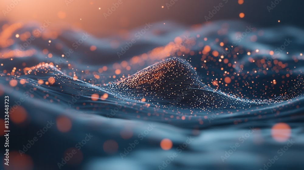 Poster mesmerizing abstract visualization of fluid dynamic sound waves with vibrant colors and captivating 