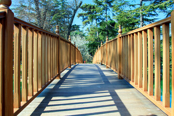 wooden bridge in the park