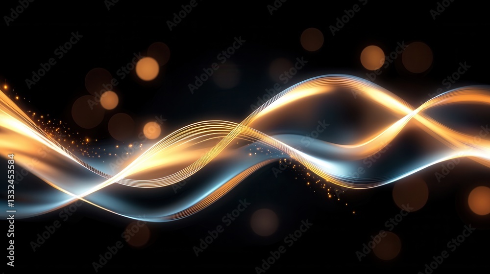 Poster mesmerizing abstract background featuring dynamic glowing neon waves of light and energy creating a 