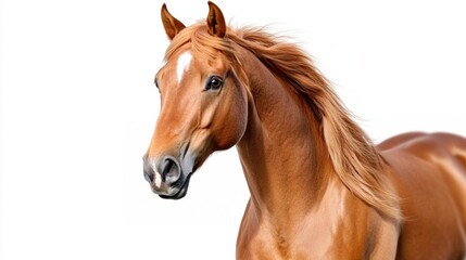 Close-up of a beautiful chestnut horse.