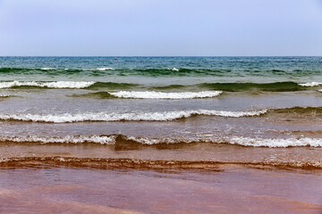 View of the Atlantic Ocean in the area of Agadir's beach, Morocco.