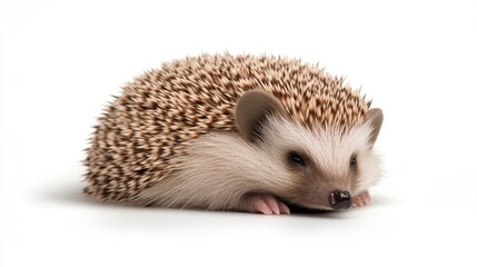 Obraz premium Close-up of a cute hedgehog resting peacefully.