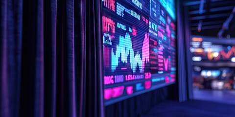 Fototapeta premium Financial Data Display with Stock Market Graphs and Numerical Indicators
