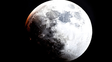 Blood Lunar Eclipse in March 2025, a Stunning Red Moon against a Dark Sky

