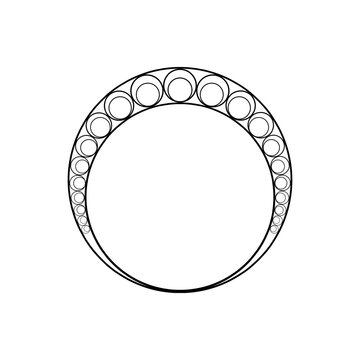 1970s Retro Concentric Circle Border Vector transparent vintage style concentric circle portrait background art nouveau seventies style hoop surround art deco 70s bohemian circles svg asset element