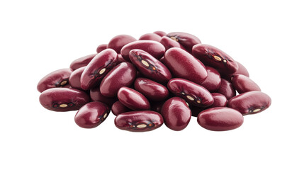 Isolated Pile of Fresh Kidney Beans on White