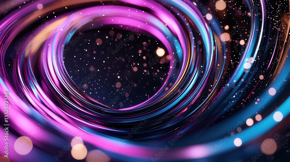 Poster captivating abstract image featuring dynamic high speed neon wave lines in a mesmerizing combination